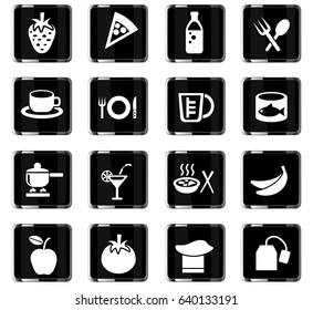 food and kitchen web icons for user interface design