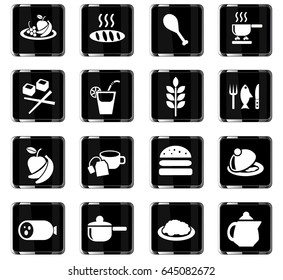 food and kitchen web icons for user interface design