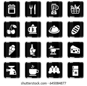 food and kitchen web icons for user interface design