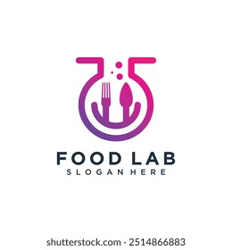 Modelo de ilustração do design do ícone do vetor do logotipo do laboratório de alimentos