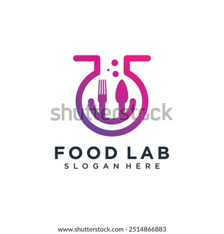 Food lab logo vector icon design illustration template