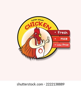 food label chicken product logo vector illustration