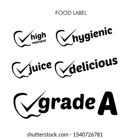 food label logo icon for health food industry