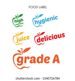 food label logo icon for health food industry