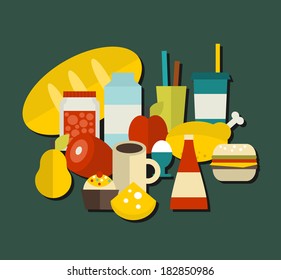 Food label. Vector illustration.