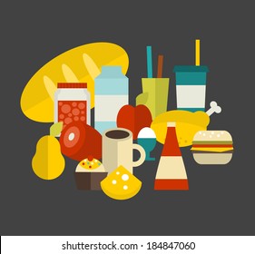 Food label. Vector illustration.