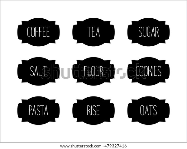 Food Labels Container Stickers Custom Pantry Stock Vector Royalty