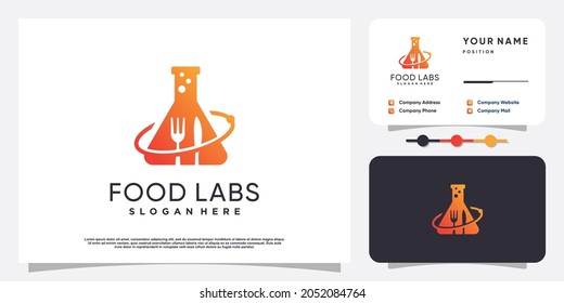 Logotipo de los laboratorios de alimentación con concepto único Vector Premium