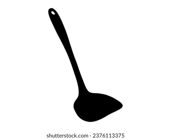 Food ladle silhouette vector art white background