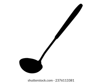 Food ladle silhouette vector art white background