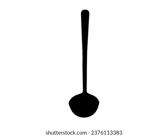 Food ladle silhouette vector art white background