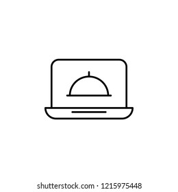 food, laptop icon. Element of food icon. Thin line icon for website design and development, app development. Premium icon