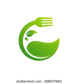 Food Leaf logo design vector template. Farm logo concept