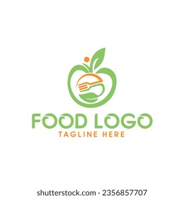  food leaf nature concept logo icon vector template
