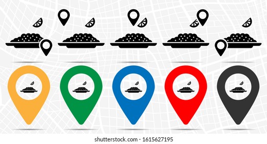 food, lemon, dishes icon in location set. Simple glyph, flat illustration element of Food theme icons