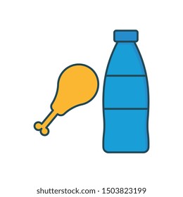 food line color icons for Fried Chicken & roast