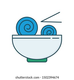 food line color icons for  noodle  &  bowl 