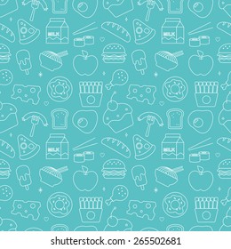 food line icon circle pattern set