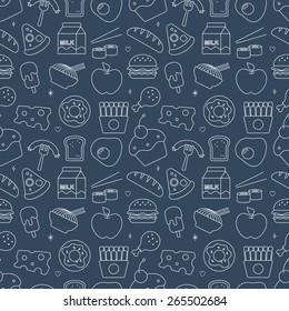 food line icon circle pattern set