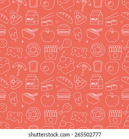 food line icon circle pattern set