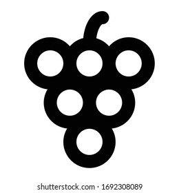 Food Line Icon grape fruit