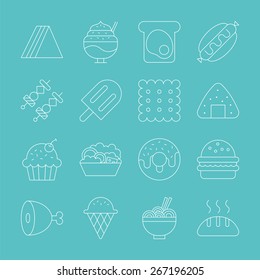 food line icon set