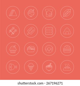 food line icon set