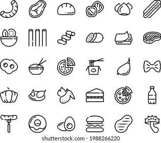 Food Line Icon Set Burger Salad Stock Vector (Royalty Free) 1988266220 ...