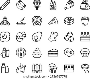 Food Line Icon Set Pizza Piece Stock Vector (Royalty Free) 1936767778 ...