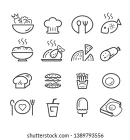  food line icon set.vector eps 10