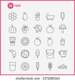 Food Line Icon for Web, Print and Mobile UX/UI Kit. Such as: Croissant, Food, Eat, Ice, Ice Cream, Eat, Cream, Pictogram Pack. - Vector