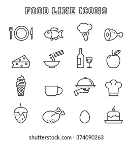 food line icons, mono vector symbols