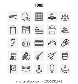 Food  Line Icons Set For Infographics, Mobile UX/UI Kit And Print Design. Include: Chef Hat, Hat, Kitchen, Cooking, Slice, Piece, Food, Collection Modern Infographic Logo and Pictogram. - Vector