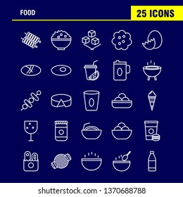 Food  Line Icons Set For Infographics, Mobile UX/UI Kit And Print Design. Include: Drink, Juice, Food, Meal, Grill, Cooking, Food, Meal, Collection Modern Infographic Logo and Pictogram. - Vector