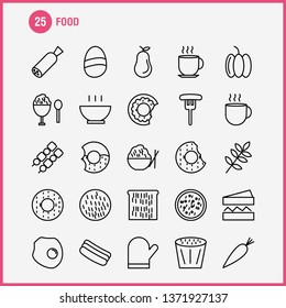 Food Line Icons Set For Infographics, Mobile UX/UI Kit And Print Design. Include: Biscuit, Sweet, Food, Meal, Sausage, Meat, Food, Meal, Collection Modern Infographic Logo and Pictogram. Vector