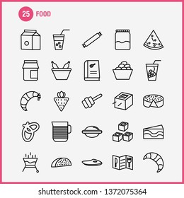 Food  Line Icons Set For Infographics, Mobile UX/UI Kit And Print Design. Include: Bbq, Food, Meat, Meal, Bowl, Food, Meal, Rice, Collection Modern Infographic Logo and Pictogram. - Vector
