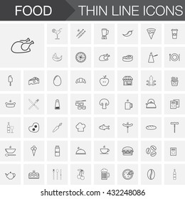 Food line icons set, outline vector symbol collection, linear pictogram pack isolated on white, logo illustration