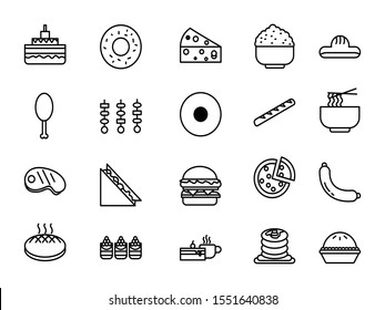 Food Line Icons Set Vector Illustration Stock Vector (Royalty Free ...