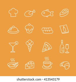 Food  line icons vector set. 