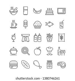 Food Line Vector Icons 