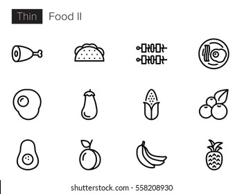 Food Line Vector icons set