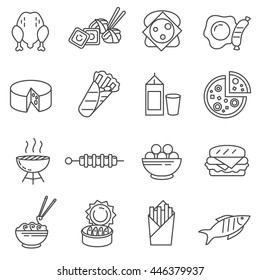 Food linear Icon set. 