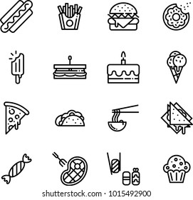 Food Lipo Outlined Icon Set