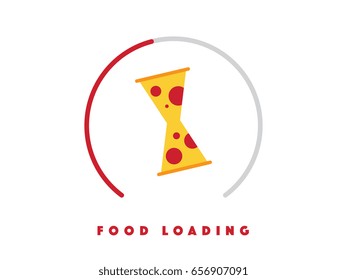 Food Loading Progress. Pizza Sand Timer Vector Illustration. EPS10