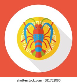 food lobster flat icon