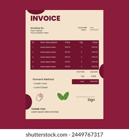 food local market invoice template