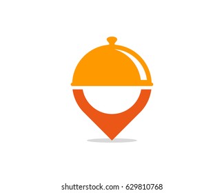 Food Location Icon Logo Design Element