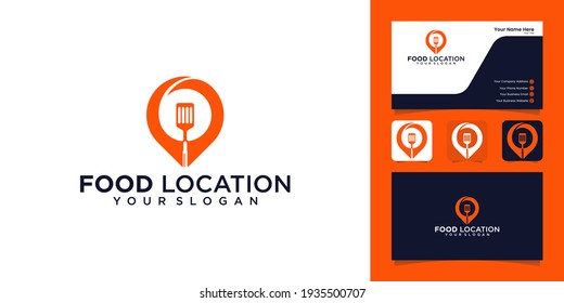 Food Location Logo Design And Business Card