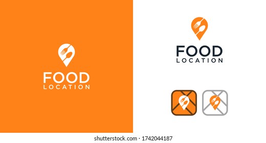 Food location logo design template