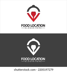Food Location Logo Design Template 